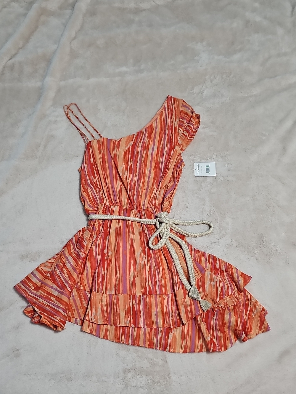 Free People Heart Shaped Minidress In Orange Combo